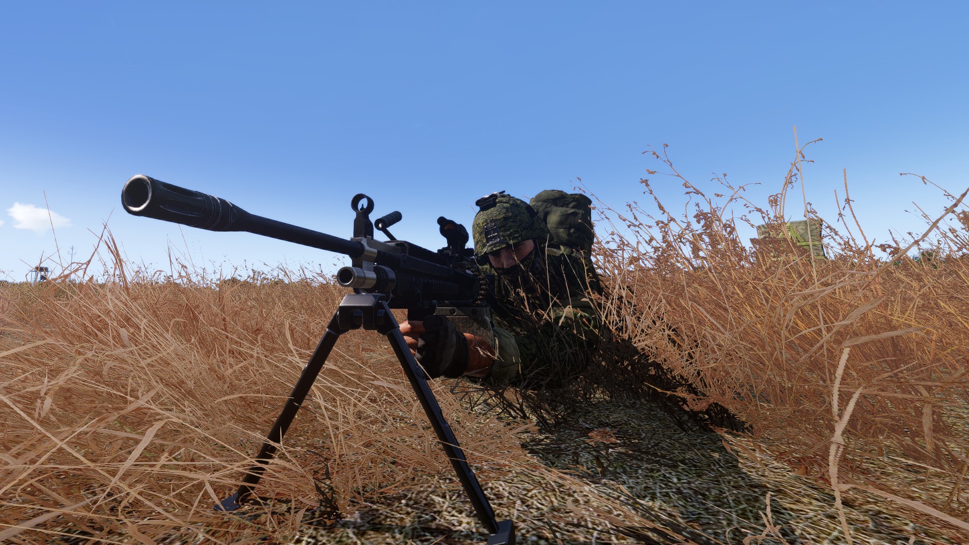 Automatic rifleman in the field