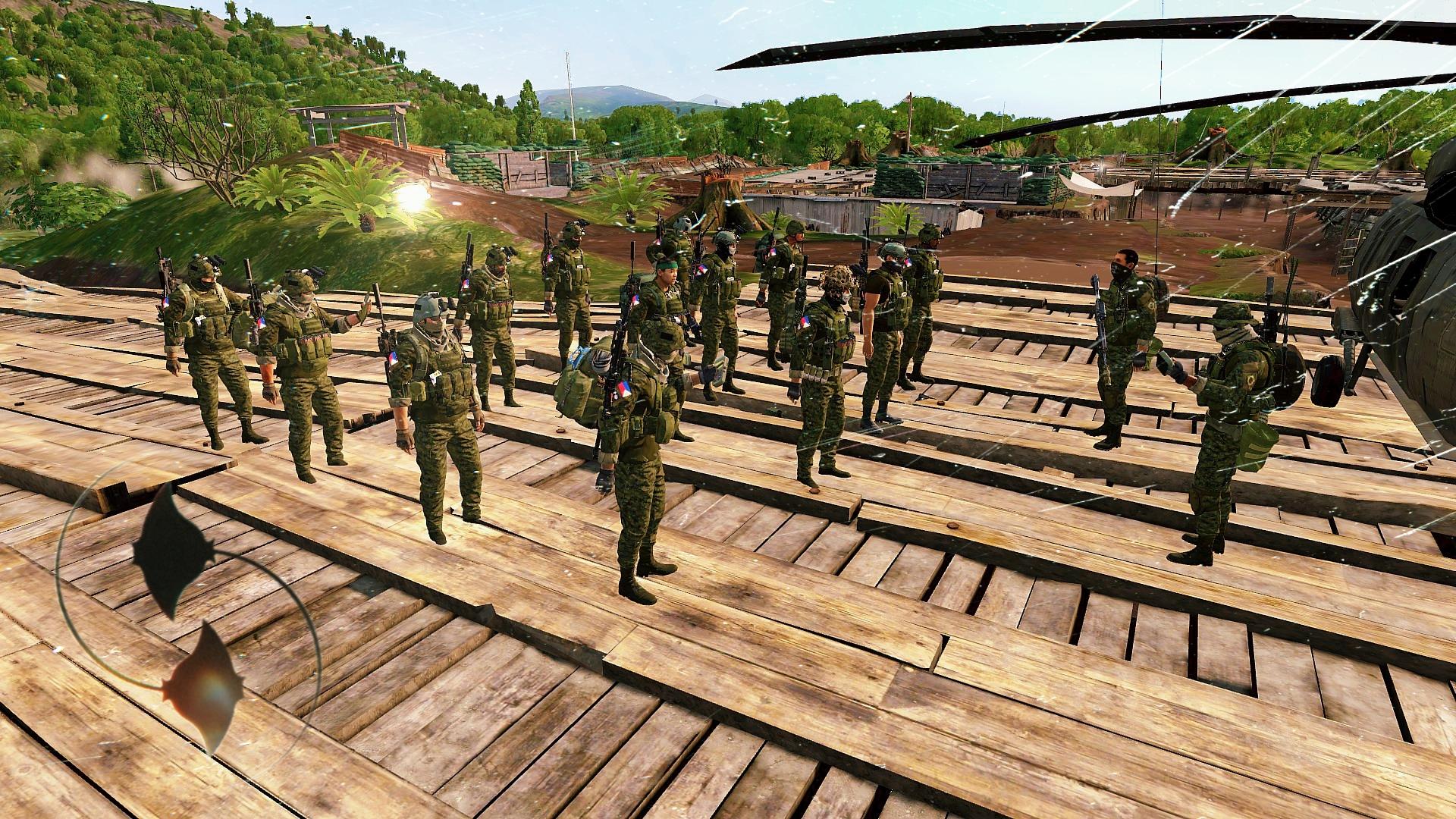 Briefing conducted at a helipad